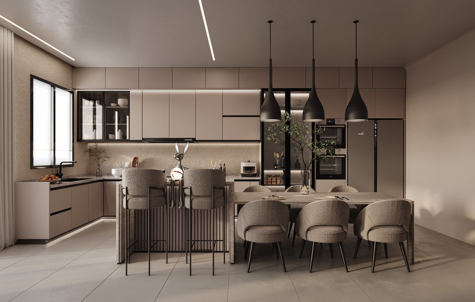 Le Cœur Social de la Maison : Design pour une cuisine moderne et chaleureuse
