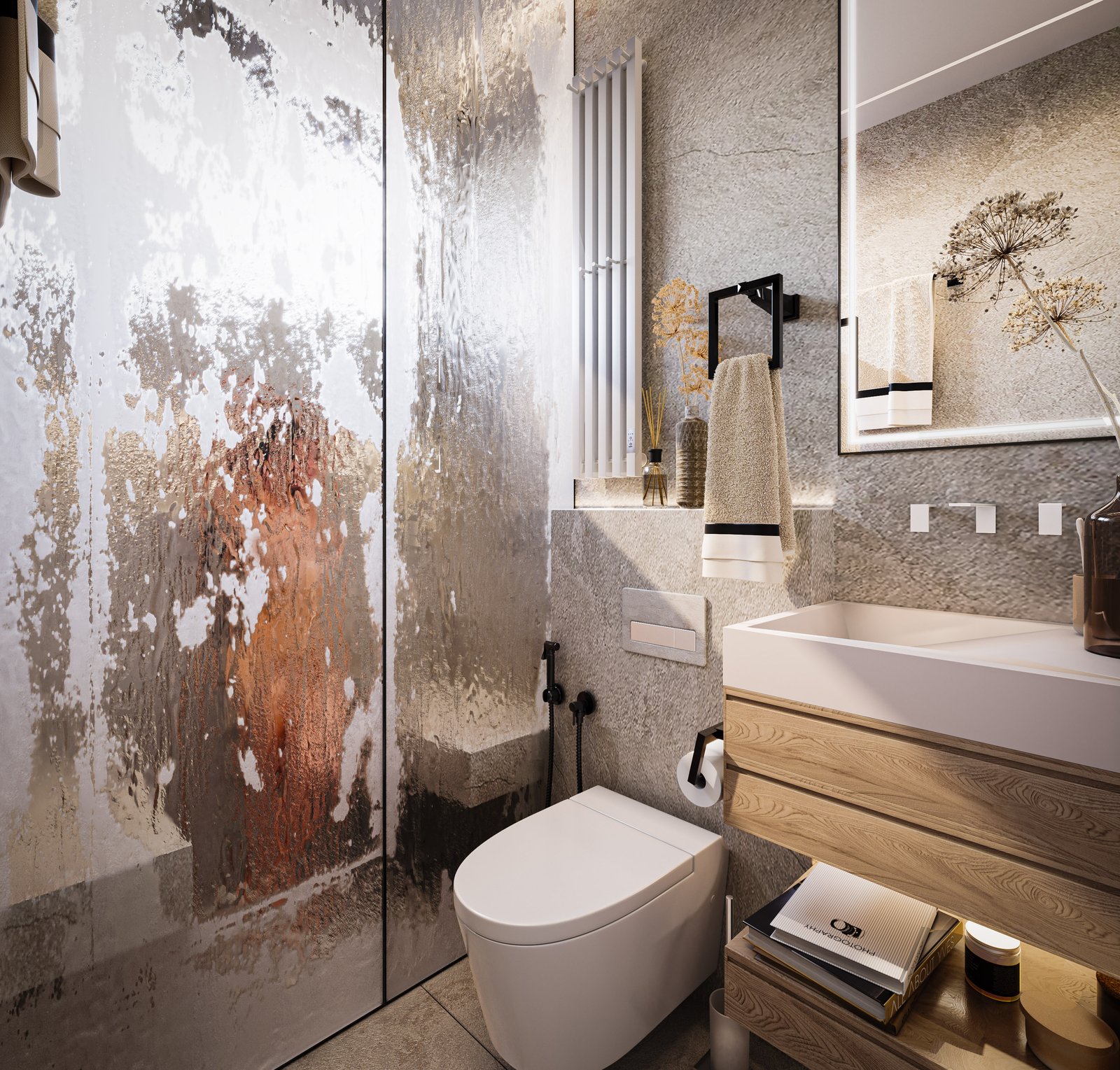 Harmonie des Textures : Design pour une salle de bain luxueuse et fonctionnelle